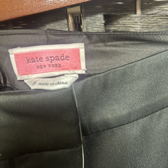 Kate Spade Black Tech Satin Feather-Trim Pants Size 6 NWT - Picture 8 of 10